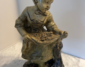Vintage BORGHESE Chalkware Figura de niña