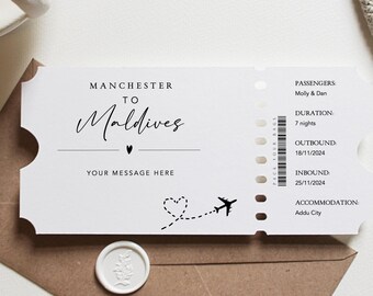 Gift Ticket | Boarding Pass | Surprise Holiday | Travel Ticket | Surprise Gift | Destination