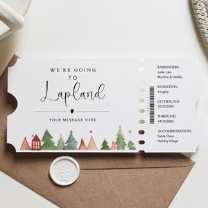 Gutschein | Wir werden ... | Lappland | Kinderkarte | Weihnachtsfeiertage | Winterpause | Reisekarte | Überraschungsgeschenk