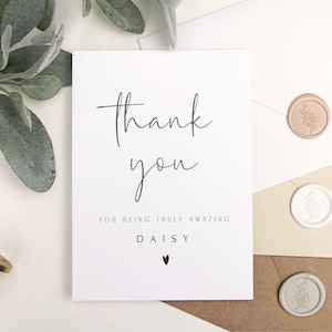 Biglietto di ringraziamento personalizzato / Grazie per essere davvero straordinario / Biglietto di lusso / Design estetico semplice / Busta con sigillo di ceralacca / Bianco e nero