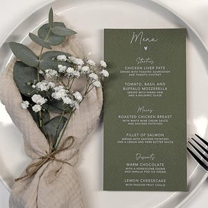 Menus de table de mariage | Cartes de menu | Décoration de table de mariage | Panneaux de mariage minimalistes | carte de voeux de luxe | Menu imprimé