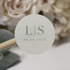 Etichette con iniziali e date personalizzate / Adesivi personalizzati per bomboniere / Adesivi bianchi, trasparenti satinati, marroni kraft, crema e neri