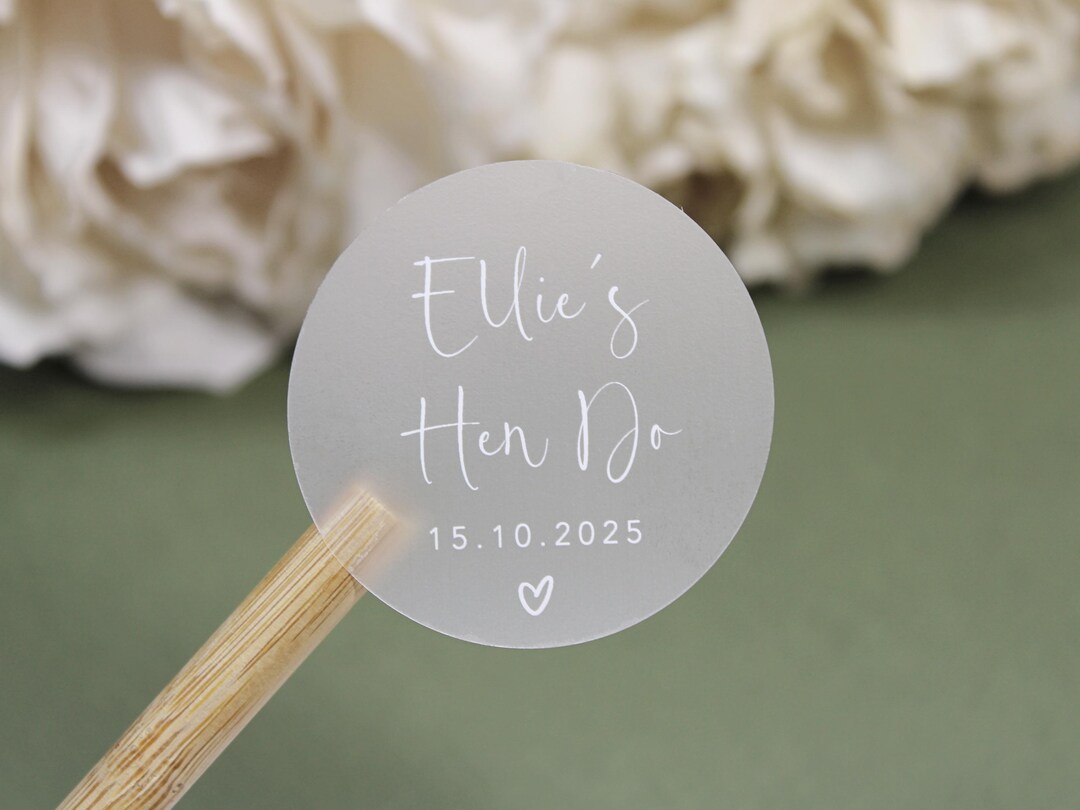 Custom Hen Party Stickers | Bridal Shower, Hen Do Labels | Frosted ...
