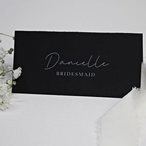 Paramètres du lieu | Cartes de visite pliées | Plan de salle | Mariage | Événement d'entreprise | Occasion spéciale | Texte en noir ou blanc