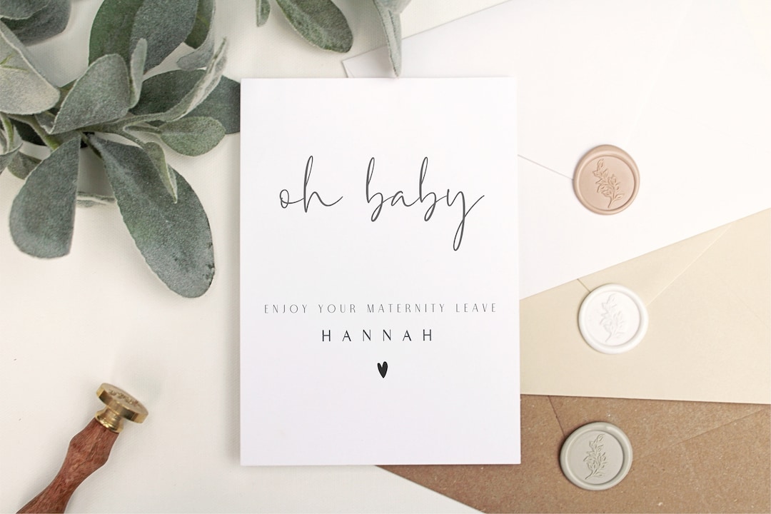 Carte de congé de maternité personnalisée | Oh bébé | de voeux de luxe ...