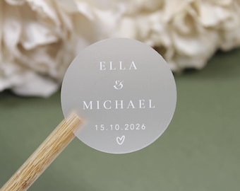Personalised Wedding Favour Stickers | Custom Names, Date, Round Labels