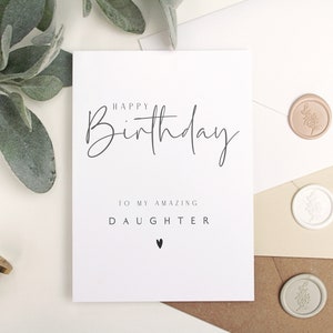 Carte d'anniversaire personnalisée | de voeux de luxe | Conception esthétique simple | Enveloppe en cire | Carte noir et blanc