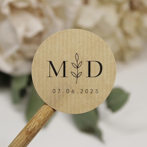 Etiquetas personalizadas con iniciales y fecha / Pegatinas personalizadas para recuerdos de boda / Pegatinas blancas, transparentes, marrón kraft, crema y negras