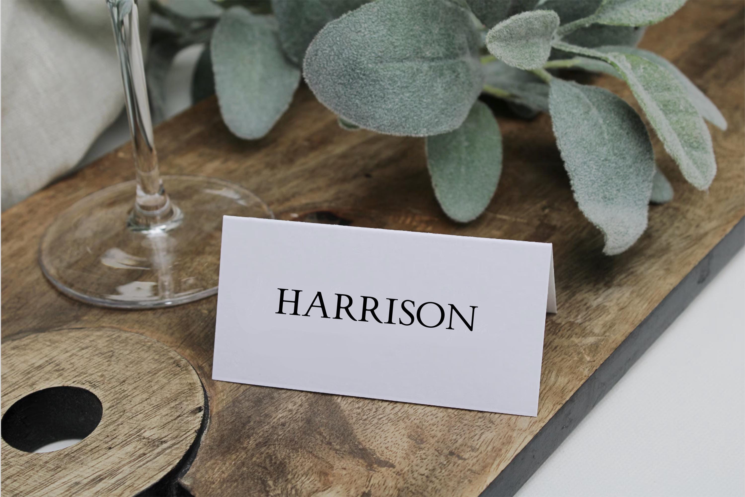 Place Settings | Folded Names Cards | Seating Plan | Wedding | Corporate Event | Special Occasion | Black or White Text