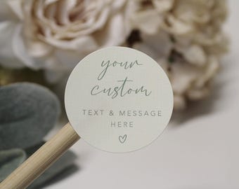 Custom Round Stickers | Personalised Text Labels | White, Kraft, Cream, Black, Frosted