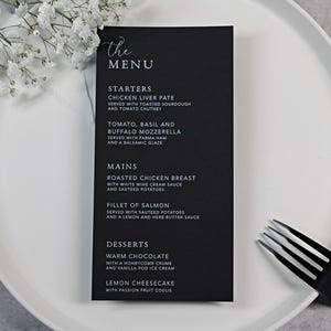 Menus de table de mariage | Cartes de menu | Décoration de table de mariage | Panneaux de mariage minimalistes | carte de voeux de luxe | Menu imprimé