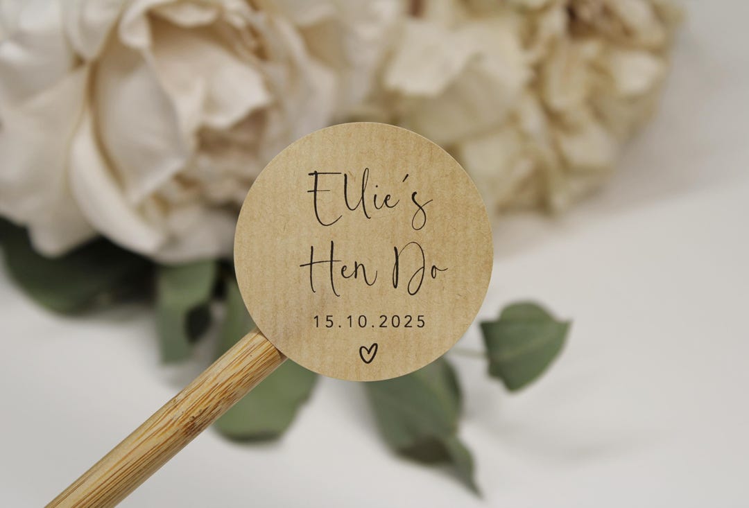 Custom Hen Party Stickers | Bridal Shower, Hen Do Labels | Round Kraft ...