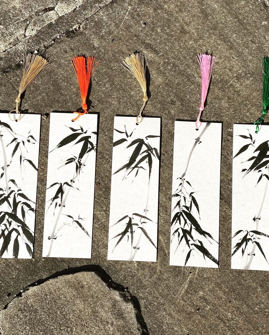 WEBEEDY Cloisonne Enamel Bookmark DIY Bamboo Bookmark With Tassels Rectangle Blank With All Accessories And Instruction Enamel Bookmark For