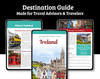 Ierland Reisbestemmingsgids | Canva-sjabloon voor reisbureaus (digitale download)