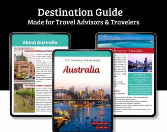 Gids reisbestemmingen Australië | Canva-sjabloon voor reisbureaus (digitale download)
