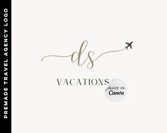 Travel Agency Logo Design, Customizable Globe (Canva Editable)