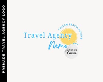 Customizable Travel Agency Logo: Canva Template (Digital Download)