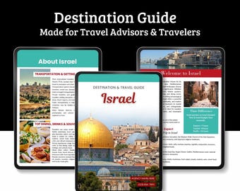 Reisbestemmingengids Israël | Canva-sjabloon voor reisbureaus (digitale download)