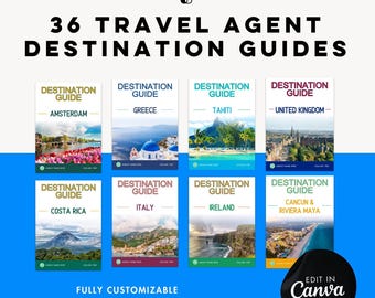 Travel Agent Destination Guides | 36 Editable Canva Templates