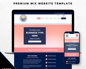 Modern Wix Website Template, Coaches, Small Business Web Design
