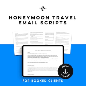 Modelos de e-mail para agentes de viagens de lua de mel | Marketing de viagens românticas (Download digital)