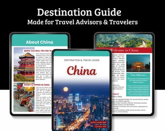 Gids reisbestemmingen China | Canva-sjabloon voor reisbureaus (digitale download)
