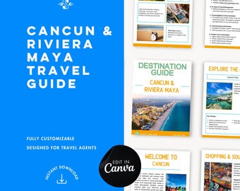 Cancun & Riviera Maya Travel Guide | Canva Template (Digital Download)
