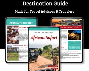 Bestemmingsgids Afrikaanse safari | Canva-sjabloon voor reisbureaus (digitale download)