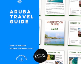 Aruba Travel Guide | Editable Canva Template for Travel Agents (Digital Download)