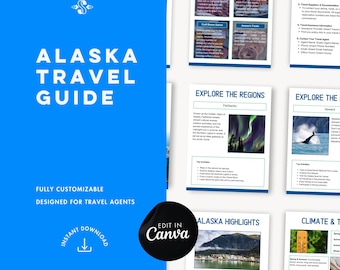 Alaska Travel Guide | Editable Canva Template for Travel Agents