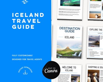 Iceland Travel Guide for Travel Agents | Editable Canva Template (Digital Download)