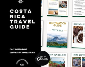 Costa Rica Travel Guide | Editable Canva Template for Travel Agents (Digital Download)