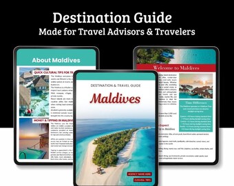 Maldives Travel Destination Guide | Canva Template for Travel Agents (Digital Download)