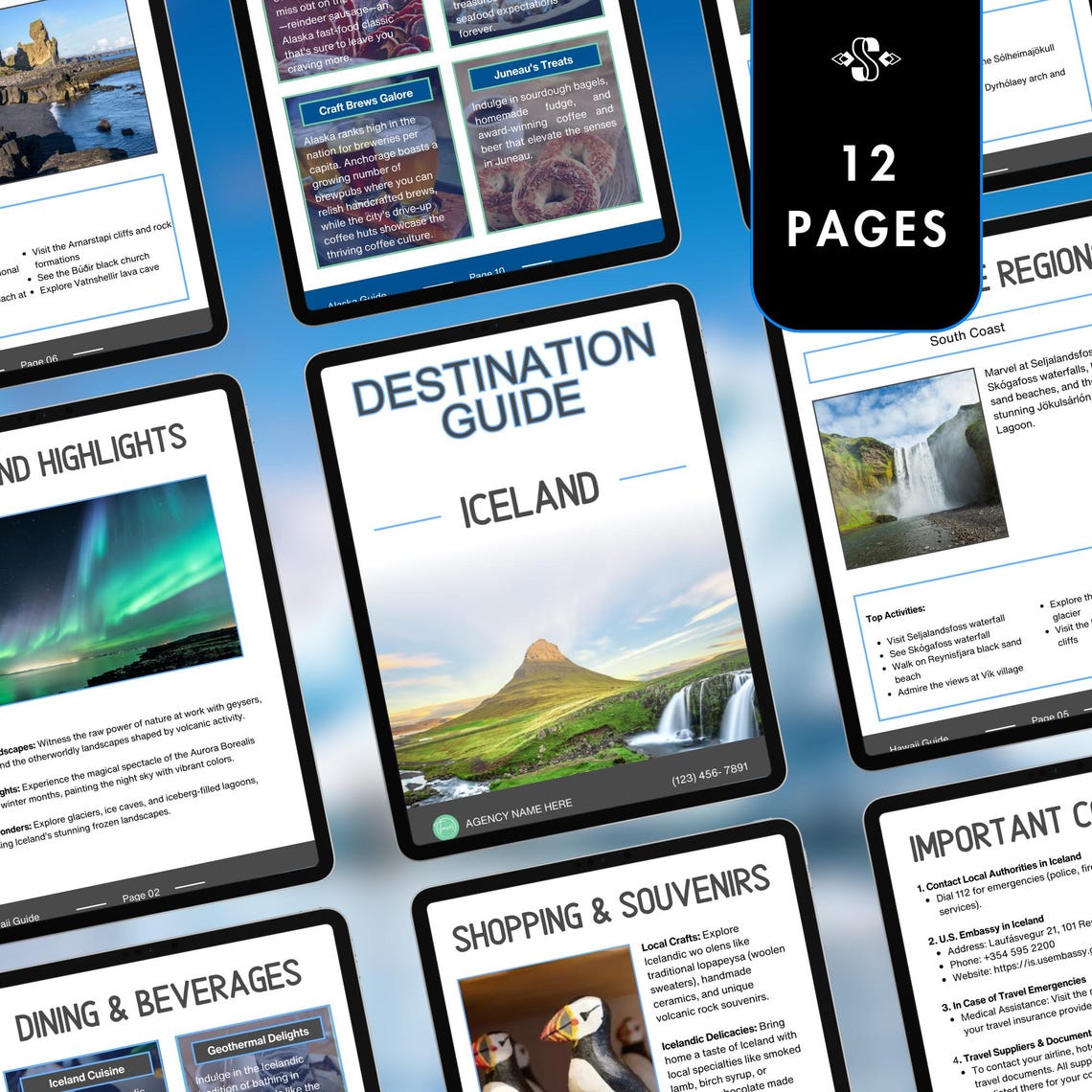 Iceland Travel Guide | Brandable Done-for-you Client Resource for Travel Agents | Editable Canva ...