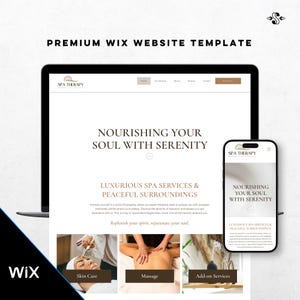 Luxury Spa Wix Website Template | Premium Wellness Beauty Web Design | Esthetician Skincare Aesthetic Website