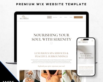 Luxury Spa Wix Website Template | Wellness Beauty Web Design