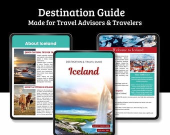 Iceland Travel Destination Guide | Canva Template for Travel Agents (Digital Download)