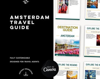 Amsterdam Travel Guide | Canva Template for Travel Agents (Digital Download)