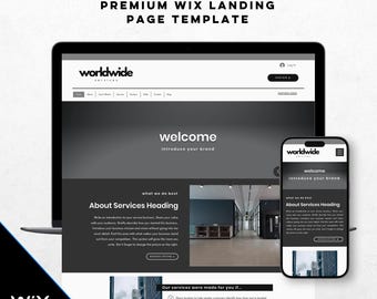 Minimalist Wix Landing Page Template, Modern Website Design