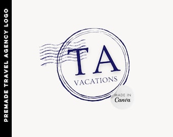 Canva Travel Agency Logo Template: Customizable Passport Design (Digital)