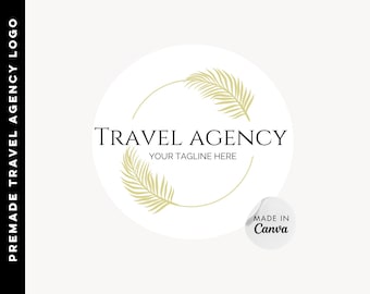 Customizable Travel Agency Logo, Canva Template (Digital Download)