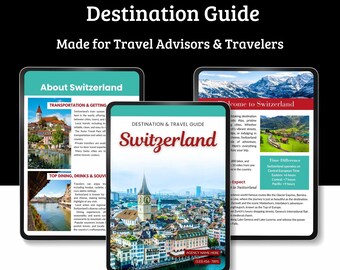 Gids reisbestemmingen Zwitserland | Canva-sjabloon voor reisbureaus (digitale download)