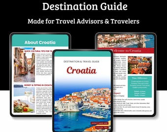 Kroatië Reisbestemmingsgids | Canva-sjabloon voor reisbureaus (digitale download)