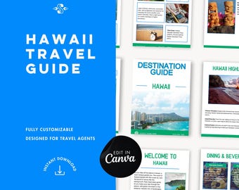 Hawaii Travel Guide for Travel Agents | Editable Canva Template (Digital Download)