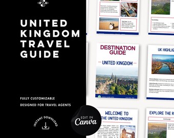 United Kingdom Travel Guide | Editable Canva Template (Digital Download)