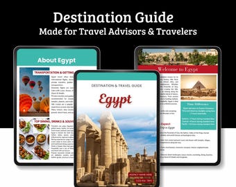 Gids reisbestemmingen Egypte | Canva-sjabloon voor reisbureaus (digitale download)