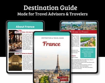 Gids reisbestemmingen Frankrijk | Canva-sjabloon voor reisbureaus (digitale download)