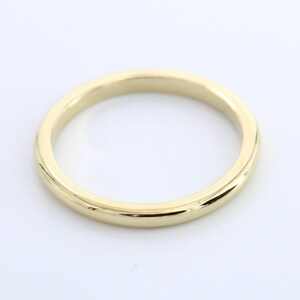 14K Gold Wedding Band Ring: Simple Round 925 Sterling Silver