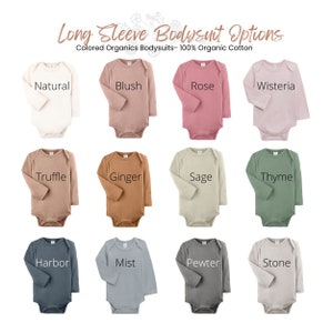 Long sleeve bodysuit color options.