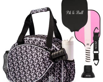 Paquete de bolsa deportiva para Pickleball: ¡Incluye pala, funda, recogedor de pelotas y gancho para bolsa! Bolsa de Pickleball elegante y versátil.